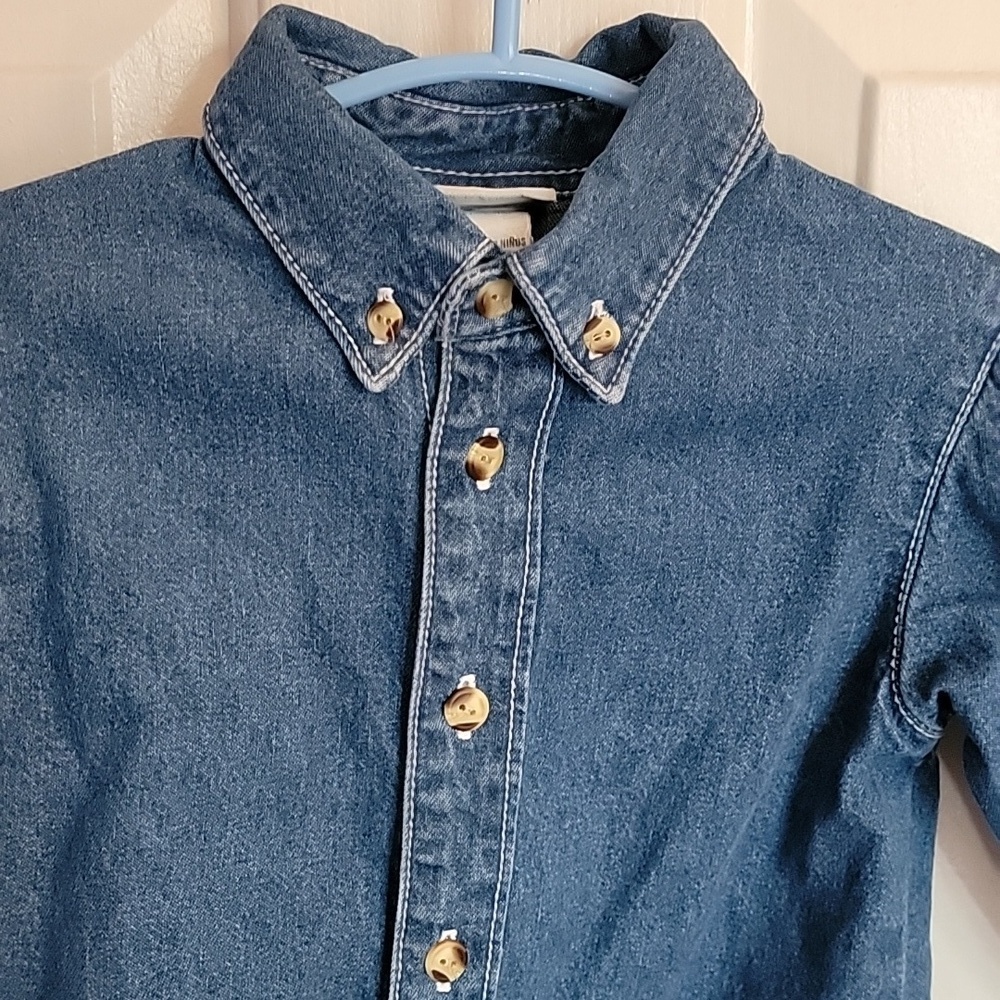 BT Kids, 2T denim shirt and vest, boys, blue, green and white - Picture 5 of 10